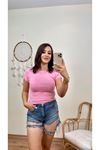 KISA KOL BASİC TSHIRT-PEMBE